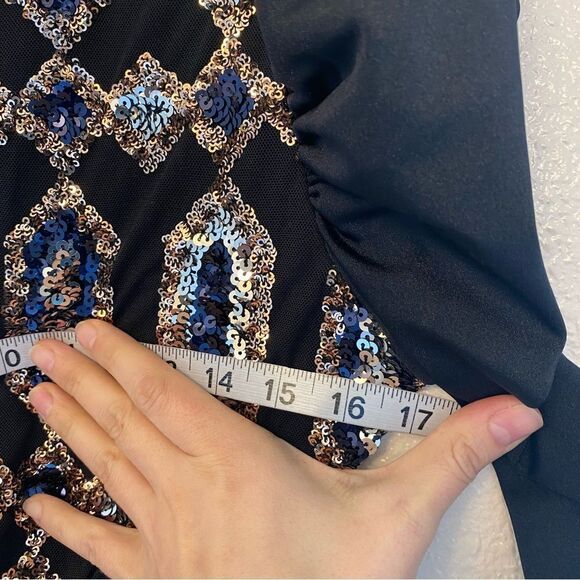 Revolution 10th House Dance Costume 2 piece black sequin BIONIC TH23116 LA adult - Picture 12 of 13